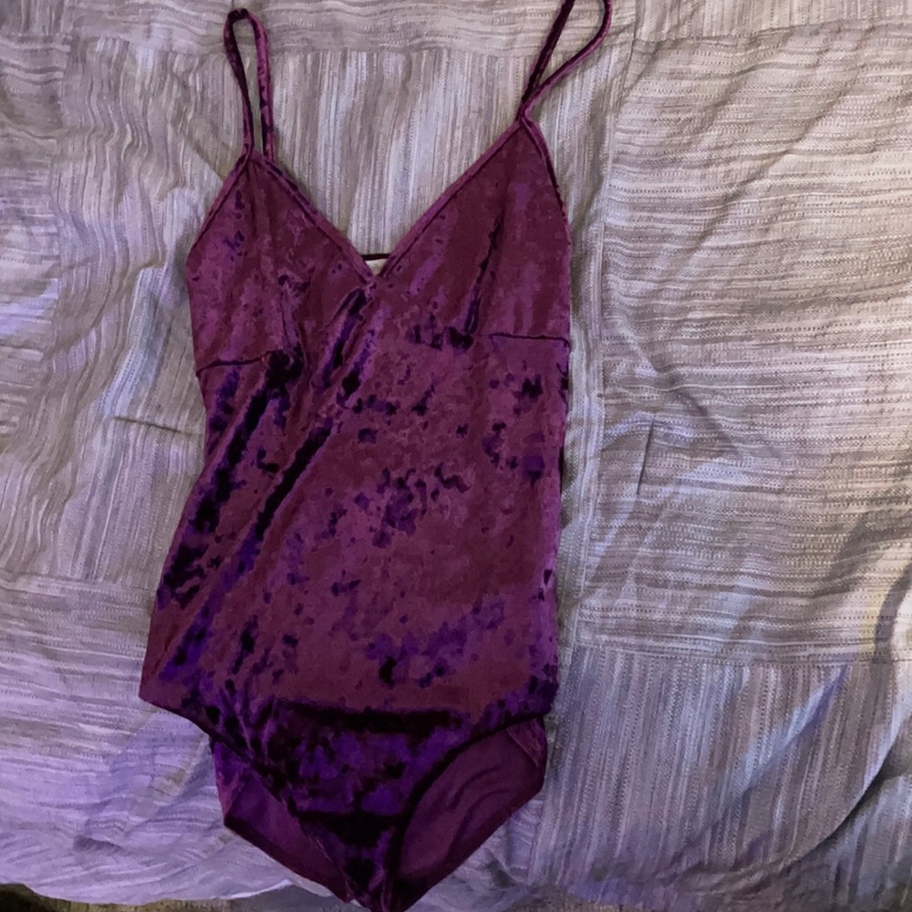 Purple velvet bodysuit. Charlotte Russe